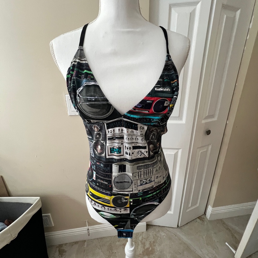 Moschino Boom Box Stereo Print Bodysuit
